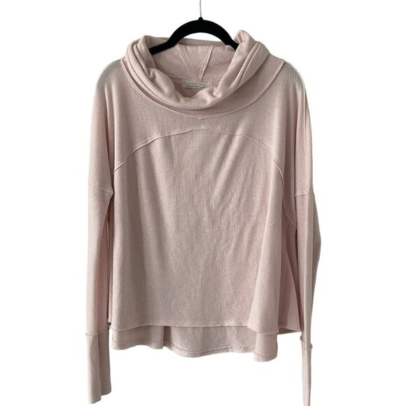Free People Cozy Time Funnel Top Long Sleeve Cowl Neck Casual Blush Small - Picture 1 of 7